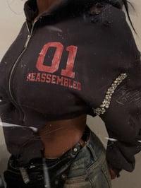 Image 4 of R 01 Varsity Micro Cropped Hoodie 