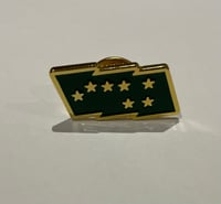Retro Starry Plough Enamel Badge Green/Gold