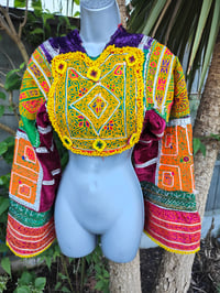 Image 1 of Vintage Fez crop tribal top pompom 35 inches