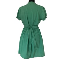 Image 2 of Sunny Girl Green Cotton A Line Embroidered Dress - Size L
