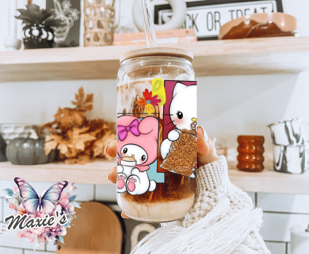 Image of Kitty & Amigas 💕 Graphic Design 16oz. UVDTF Cup Wrap 