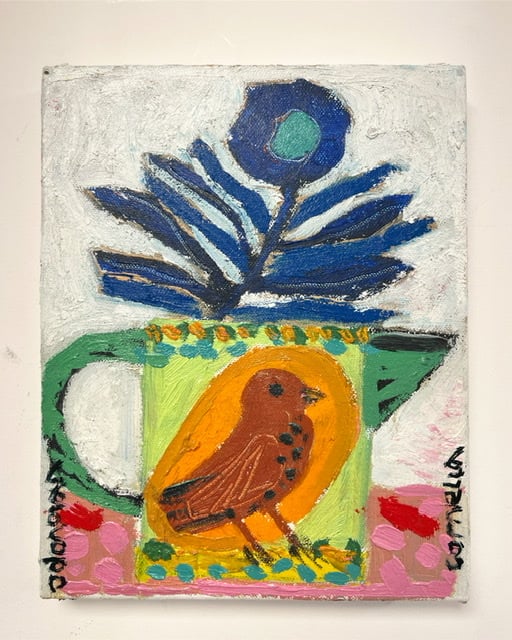 Image of birdy jug,  oil on canvas 