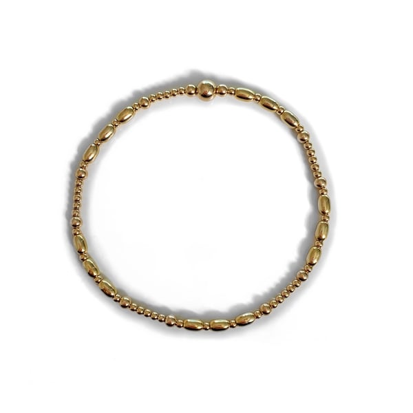 Image of Gold oval boho stacking bracelet 