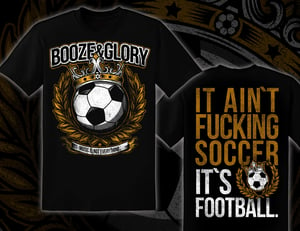 Image of Booze & Glory Football Tshirt Black