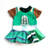 Image 1 of  pearl jam green short sleeve 12m baby courtneycourtney leopard twirly twirl animal print dress rock