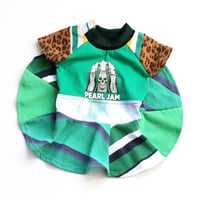 Image 2 of  pearl jam green short sleeve 12m baby courtneycourtney leopard twirly twirl animal print dress rock