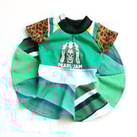 Image 2 of  pearl jam green short sleeve 12m baby courtneycourtney leopard twirly twirl animal print dress rock