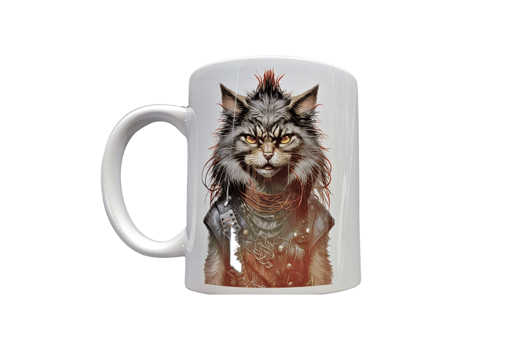 Image of Punk Rock Cat #1 Coffee Mug