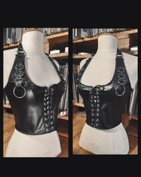 Image 1 of Fauxleather top with rings, 3 sizes