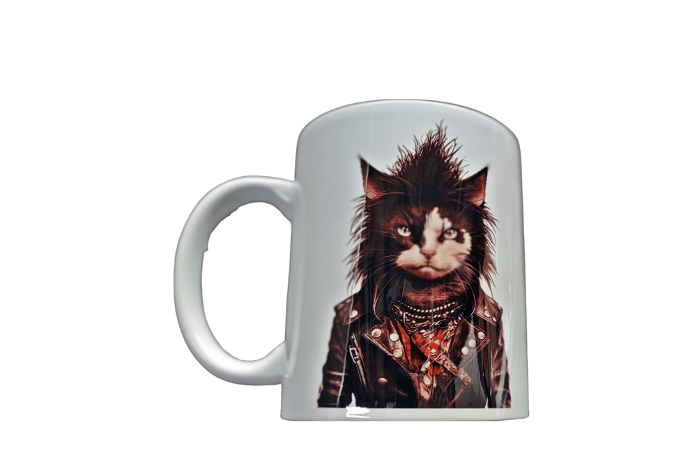 Image of Punk Rock Cat #3 Coffee Mug (SECONDS)