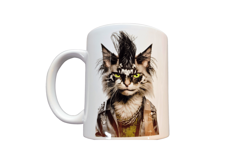 Image of Punk Rock Cat #5 Coffee Cup