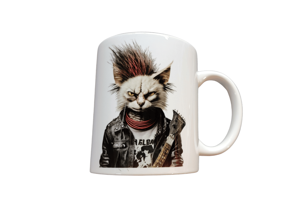 Image of Punk Rock #7 Cat Coffee Mug