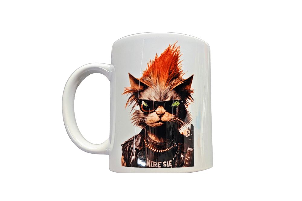 Image of Punk Rock Cat #8 Coffee Cup
