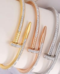 Image 1 of 18K Gold Plated Nail Bangle