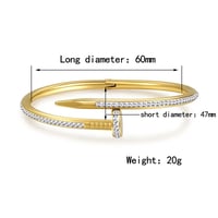 Image 5 of 18K Gold Plated Nail Bangle