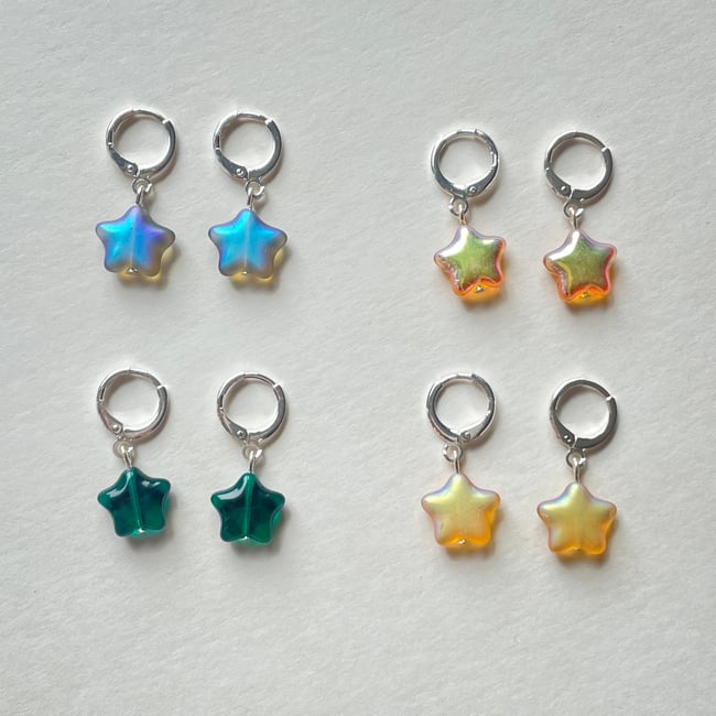 big star huggie hoop earrings