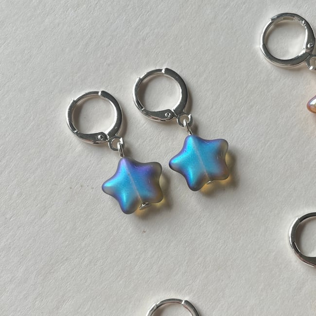 big star huggie hoop earrings