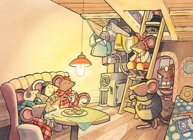 Mice on the Moon original artwork: Daring Dormouse Rescue