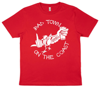 Skimmity Hitchers 'Bad Town On The Coast' T-shirt RED