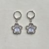 alexandrite star metal flower earrings