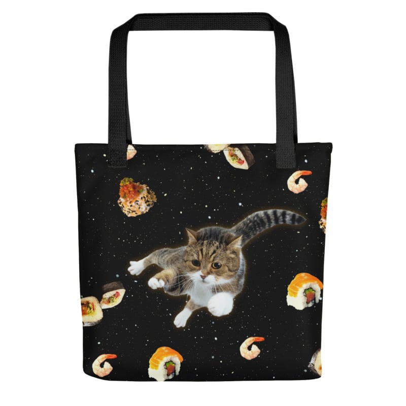 Image of Sushi Cat in Space - All Over Print - Tote Bag