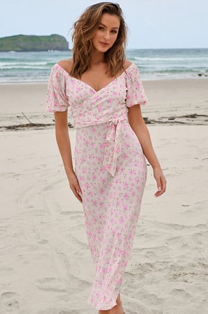 Image of Amora Print. Everly Wrap Dress. By JAASE 