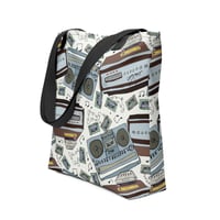 Image 2 of All-Over Print Tote 8 Track Jambox