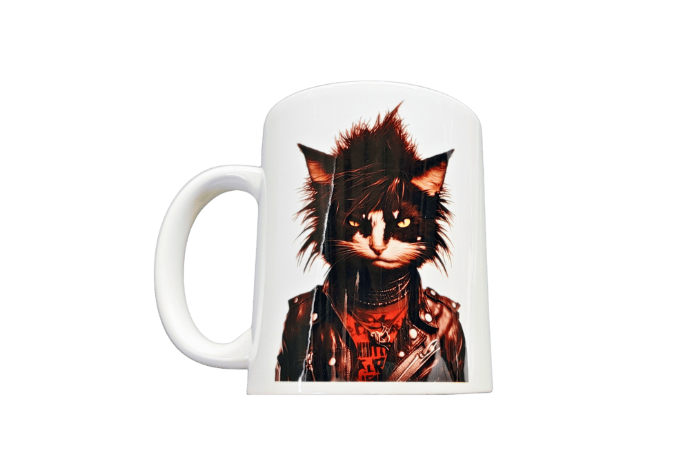 Image of Punk Rock Cat #11 Coffee Cup