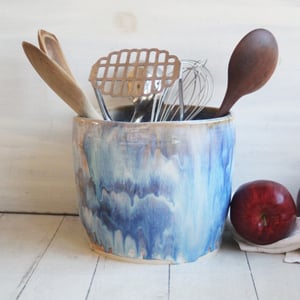 Image of Reserved for Sasha - Custom Utensil Holder in Starry Night Glaze, Made in USA