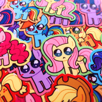 Image 1 of Itty-bitty Mane Six 1.5 Inch Glossy Stickers