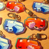 Image 2 of MC Animals 2 Inch Rainbow Acrylic Keychains