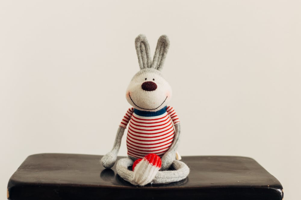 Image of Wilbur - Sculpted Sock Bunny, Polyfilled and Weighted