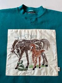 Image 1 of Teal Mama Horse Crewneck