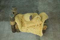 3 pc Fuzzy alpaca set| Newborn bonnet, wrap and blanket | Ready to ship