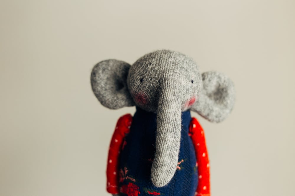 Image of Koloman - Sculpted Sock Elephant, Polyfilled and Weighted