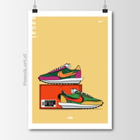 Image 1 of Sneaker Poster Nike LD Waffle x Sacai “Pine Green” & “Green Gusto” Print