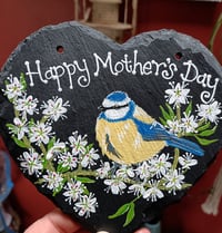 Image 1 of Blue tit slate heart