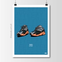 Image 1 of Sneaker Poster Adidas Yeezy Boost 700 “Wash Orange” Print