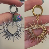 Heart Burst Tunnel Dangles (sizes 4g-2")