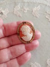 Art Deco Rolled Gold Portrait Cameo Brooch
