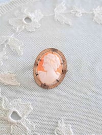 Image 1 of Art Deco Rolled Gold Portrait Cameo Brooch