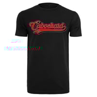 TEE-SHIRT NOIR - CABOCHARD BASEBALL ROUGE