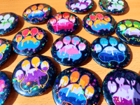 Image 2 of LGBTQ+ Paw Pride 1.75 Inch Holographic Pin Buttons