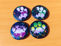 Image 3 of LGBTQ+ Paw Pride 1.75 Inch Holographic Pin Buttons