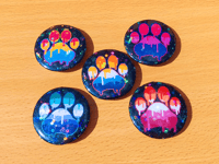 Image 4 of LGBTQ+ Paw Pride 1.75 Inch Holographic Pin Buttons