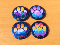 Image 5 of LGBTQ+ Paw Pride 1.75 Inch Holographic Pin Buttons