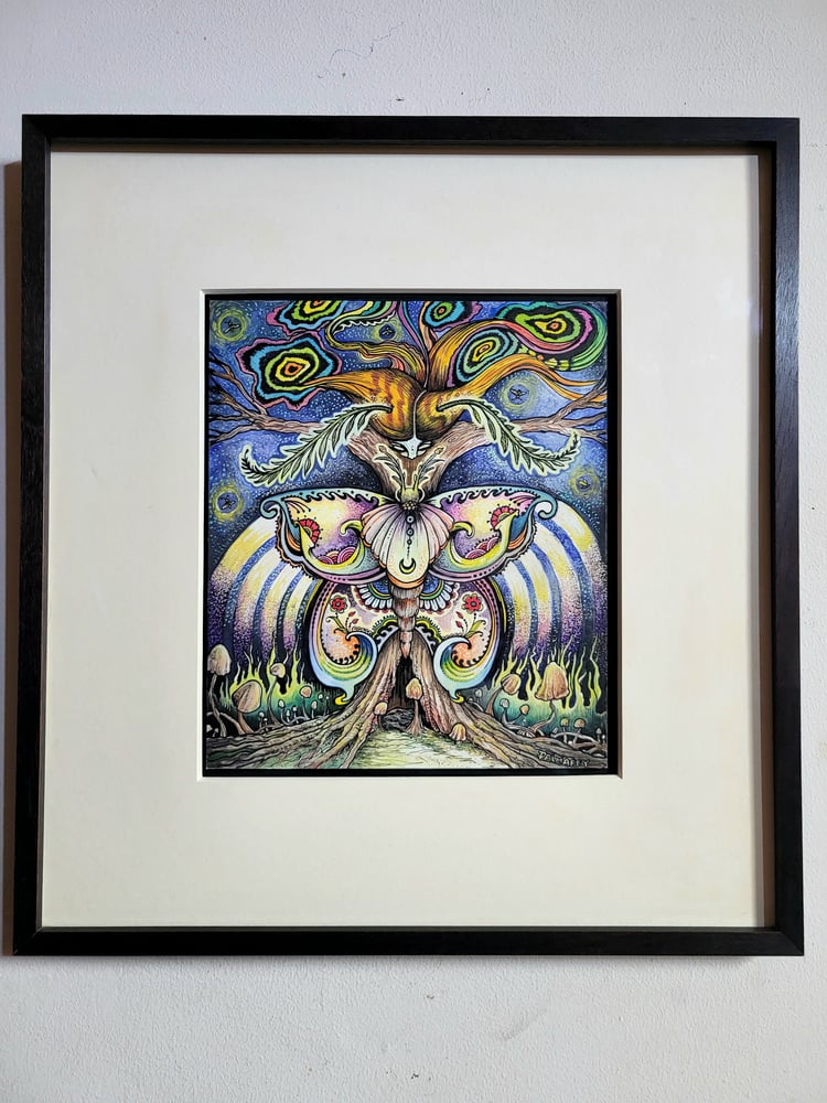 Image of Cosmic Moth Woman (framed)