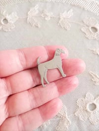 Image 2 of Art Deco Silver Metal Dog Brooch