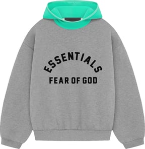 Fear of God Essentials Pullover Hoodie Applique Logo Black Stretch Limo  (FW20)