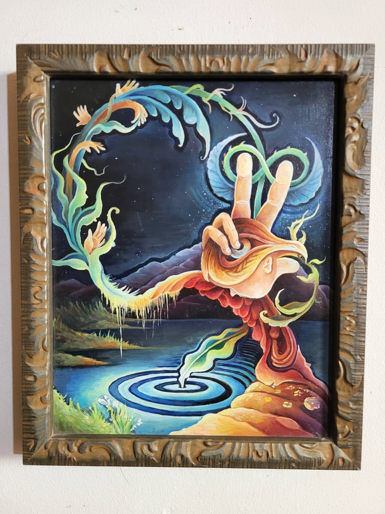 Image of DREAMHAWK original oil painting (framed)